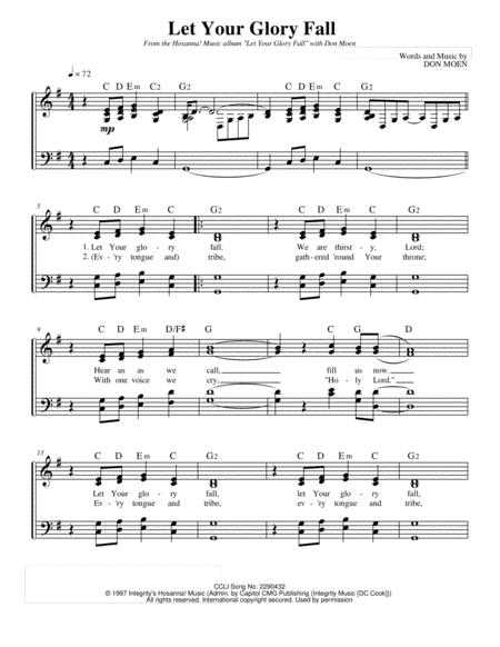 Free Sheet Music Let Your Glory Fall