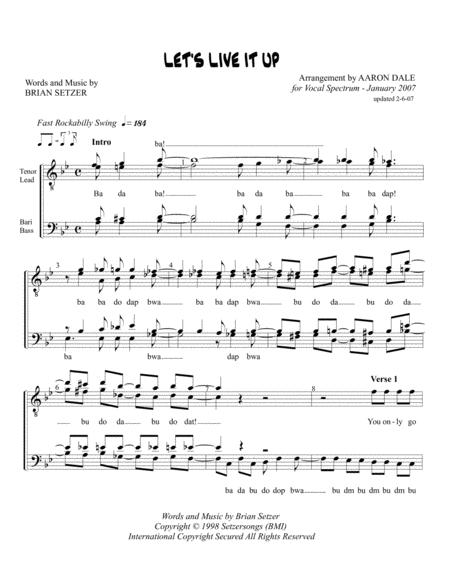 Lets Live It Up Male Sheet Music