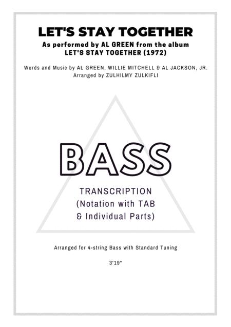 Free Sheet Music Lets Stay Together Bass Transcription With Tab