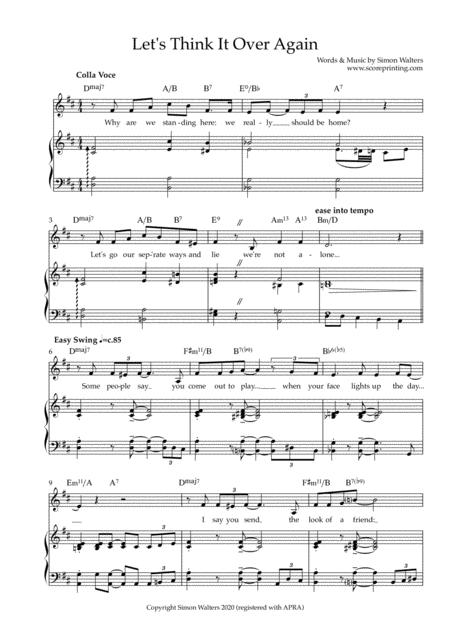 Lets Think It Over Again A Cheeky But Sweet Crooner Song For Solo Male Voice Sheet Music