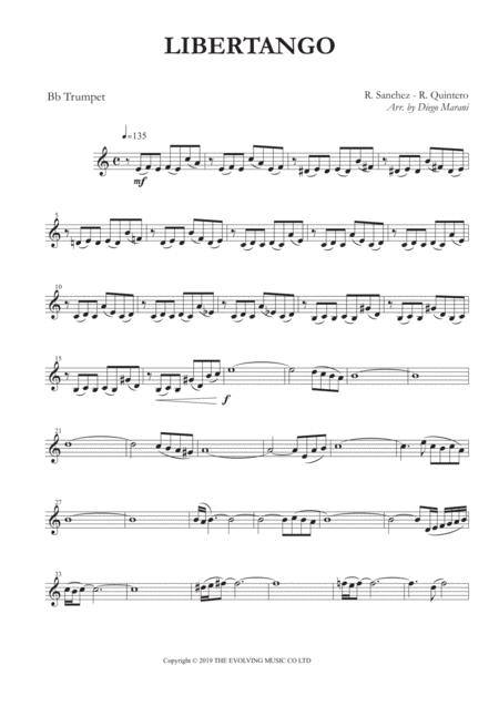 Free Sheet Music Libertango For Trumpet And Piano