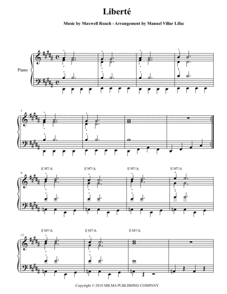 Liberte Piano Reduction Of Wind Ensemble Sheet Music