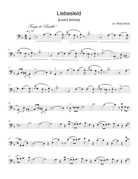 Free Sheet Music Liebesleid Love Sorrow Arranged For Bass Trombone And Piano