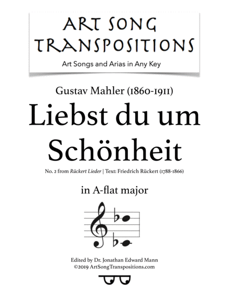 Free Sheet Music Liebst Du Um Schnheit A Flat Major