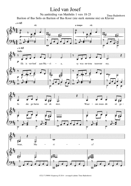 Free Sheet Music Lied Van Josef