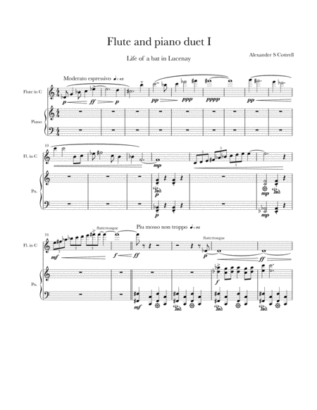 Life Of A Bat In Lucenay For Piano And Flute Sheet Music