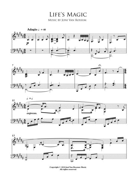 Lifes Magic Sheet Music