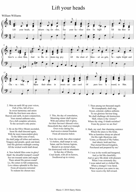 Free Sheet Music Lift Up Your Heads A New Tune To This Wonderful William Williams Hymn
