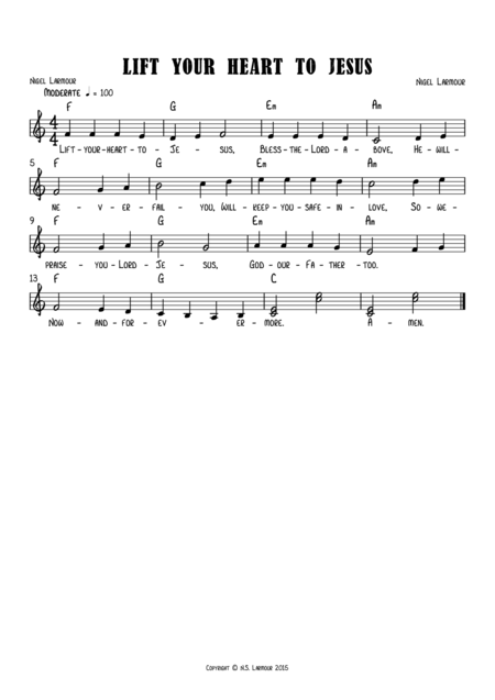 Lift Your Heart To Jesus Sheet Music