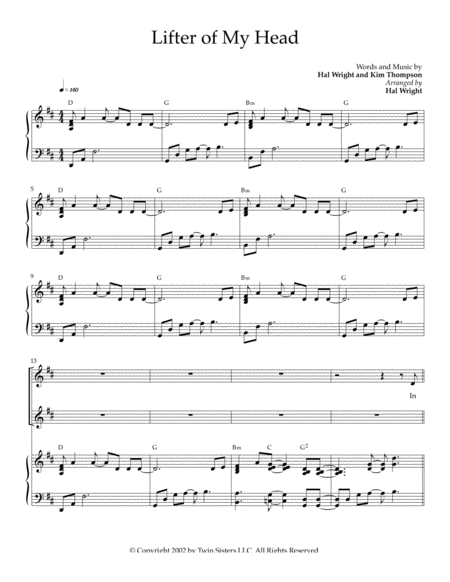 Free Sheet Music Lifter Of My Head