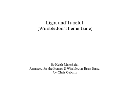 Light And Tuneful Bbc Wimbledon Tennis Opening Theme Sheet Music