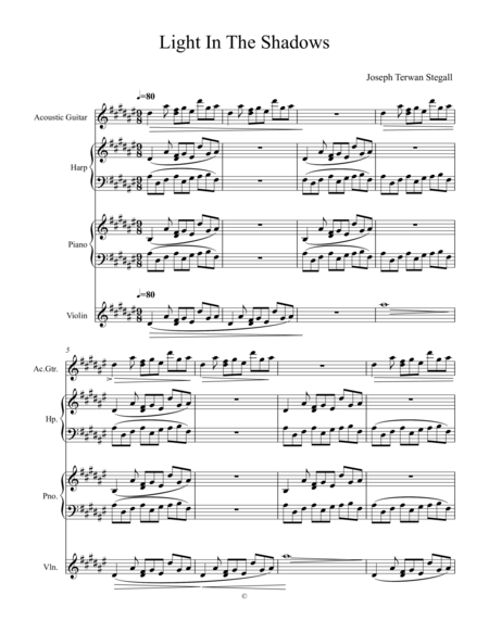 Light In The Shadows Sheet Music