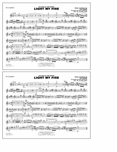 Light My Fire Arr Paul Murtha Bb Clarinet Sheet Music