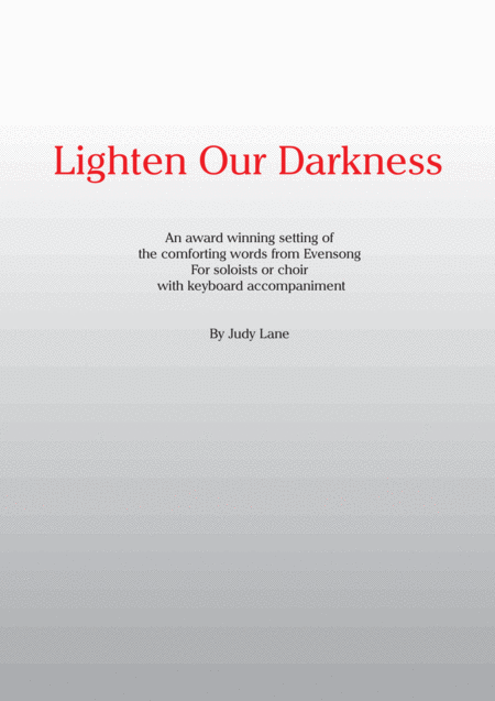 Lighten Our Darkness An Award Winning Setting Of The Comforting Words From Evensong Sheet Music