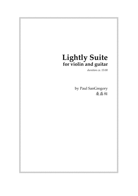 Lightly Suite For Violin And Guitar Sheet Music