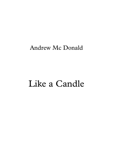 Like A Candle Sheet Music