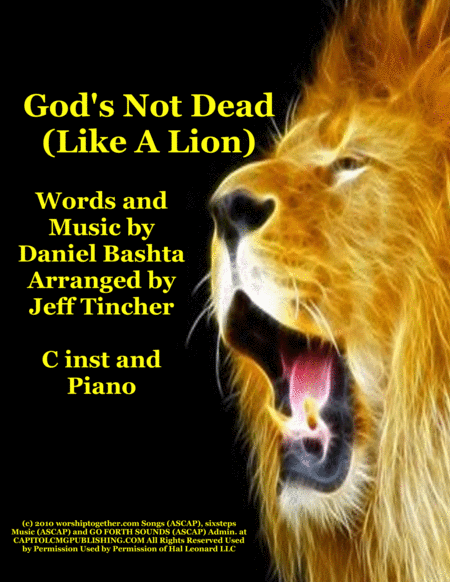 Free Sheet Music Like A Lion Gods Not Dead