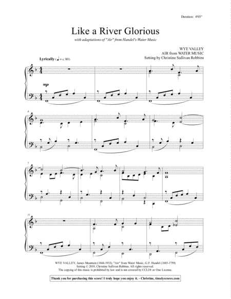 Like A River Glorious With Air From Handels Water Music Sheet Music