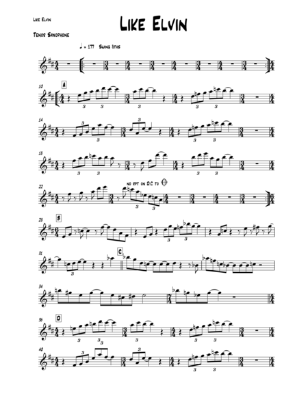 Free Sheet Music Like Elvin Bb