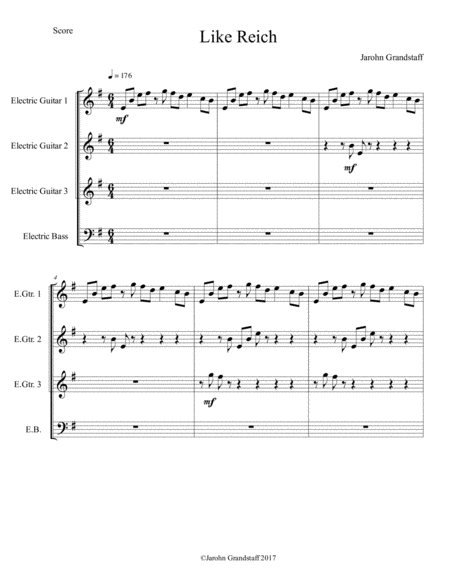 Free Sheet Music Like Reich