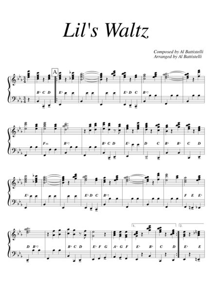 Free Sheet Music Lils Waltz