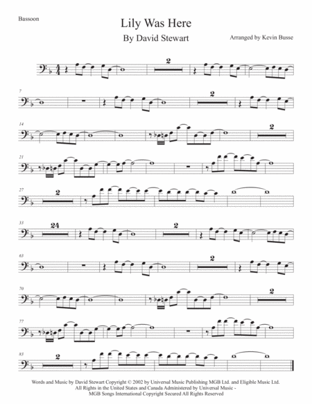 Lily Was Here Bassoon Sheet Music