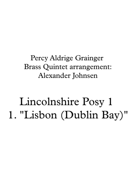 Free Sheet Music Lincolnshire Posy 1 Lisbon Dublin Bay