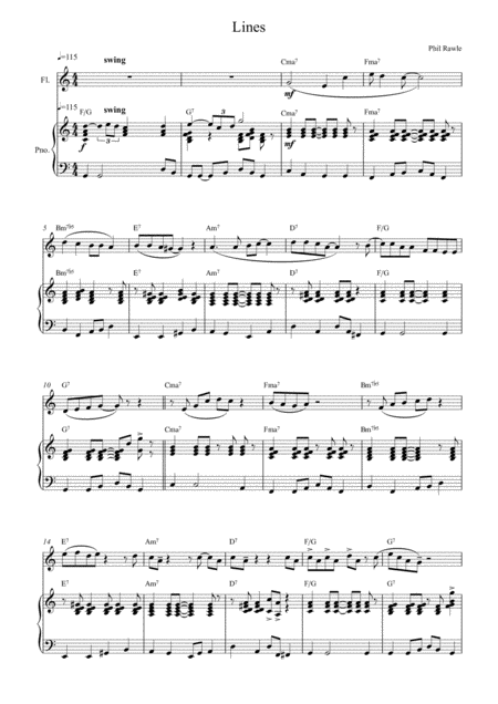 Free Sheet Music Lines Flute Solo