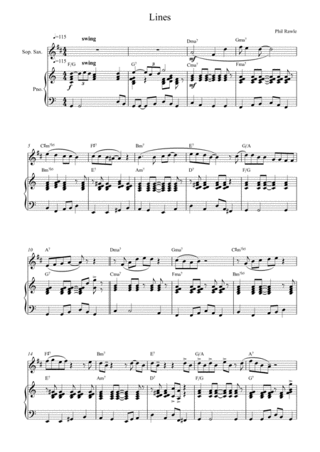 Free Sheet Music Lines Soprano Sax