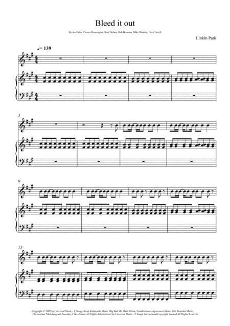 Free Sheet Music Linkin Park Bleed It Out Violin Solo