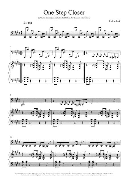 Linkin Park One Step Closer Violoncello Solo Sheet Music