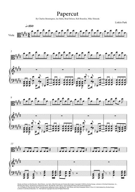 Free Sheet Music Linkin Park Papercut Piano And Viola Solo