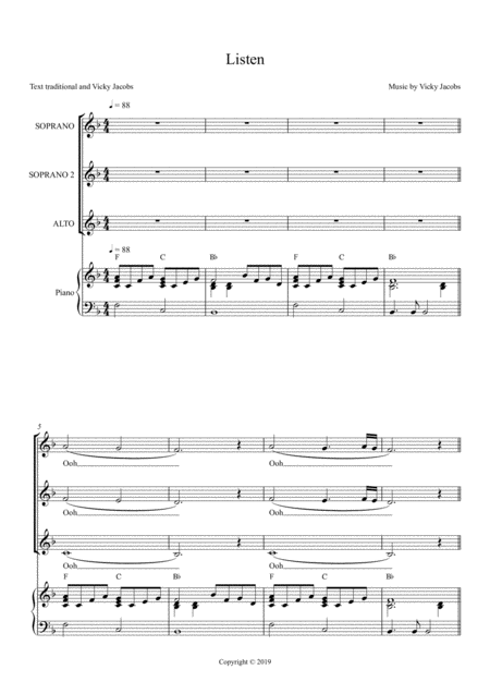 Listen Ssa Sheet Music