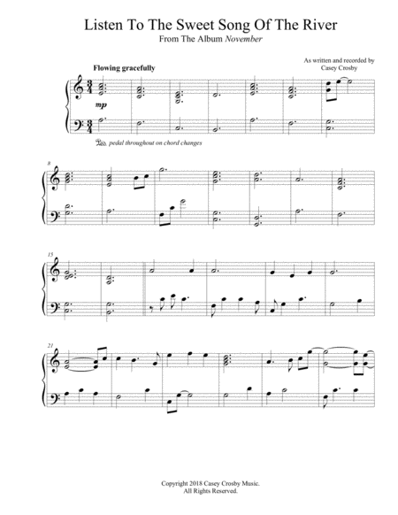 Free Sheet Music Listen To The Sweet Song Of The River