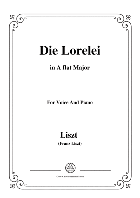 Free Sheet Music Liszt Die Lorelei In A Flat Major For Voice And Piano