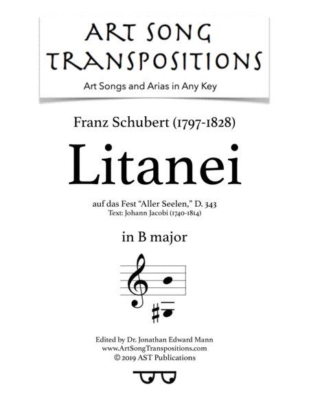 Litanei D 343 B Major Sheet Music