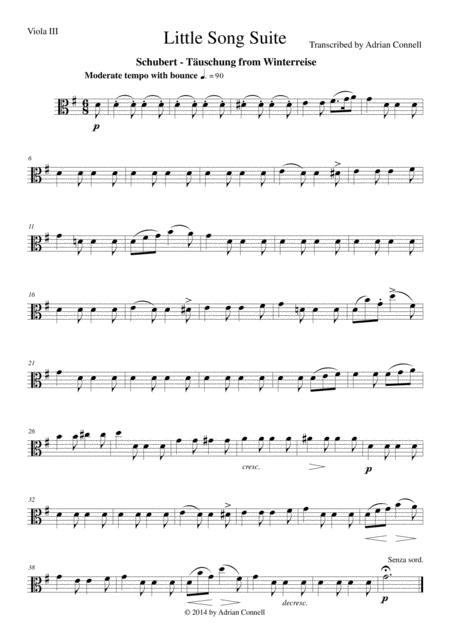 Free Sheet Music Litte Song Suite For Five Violas Viola 3