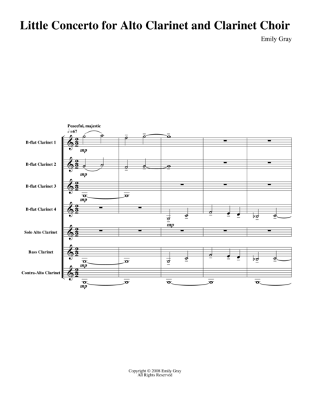 Little Concerto For Alto Clarinet And Clarinet Choir Sheet Music