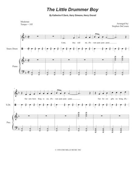 Little Drummer Boy For Unison Choir Sheet Music