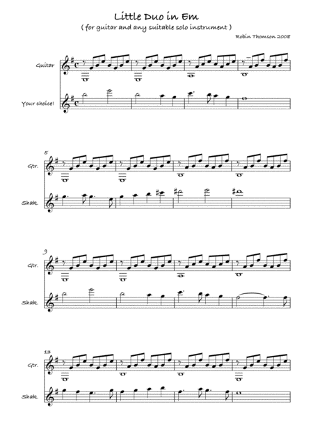 Free Sheet Music Little Duo In E Minor