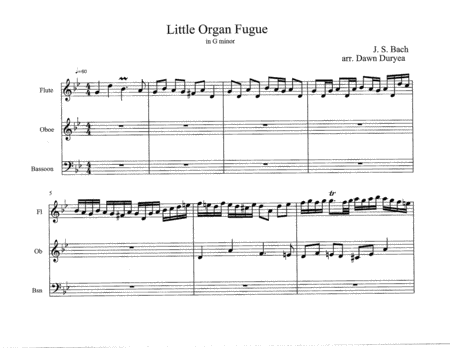 Free Sheet Music Little Fugue In G Minor By Js Bach