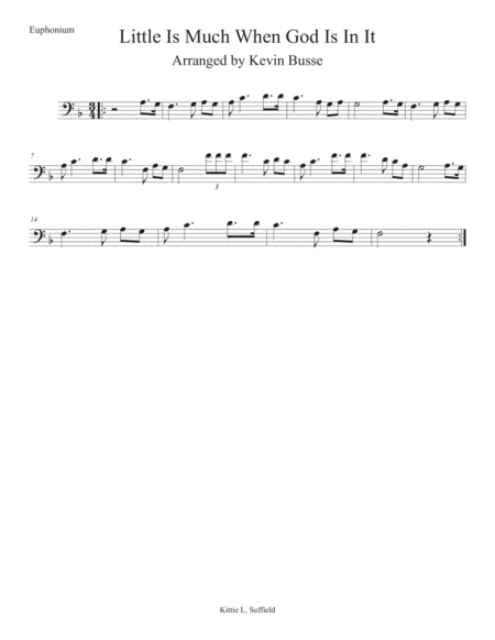 Free Sheet Music Little Is Much When God Is In It Euphonium