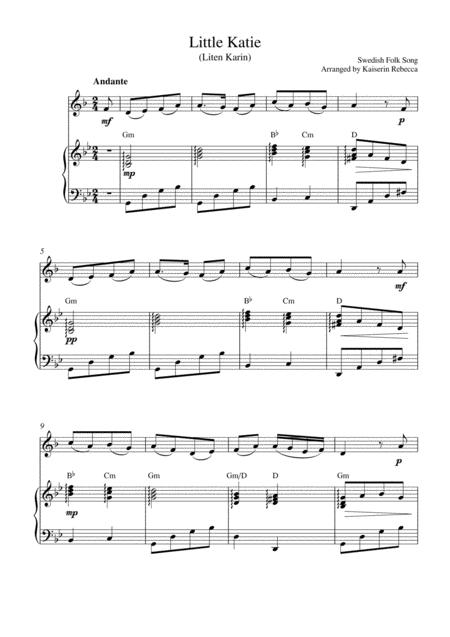 Little Katie Liten Karin Horn In F Solo And Piano Accompaniment Sheet Music