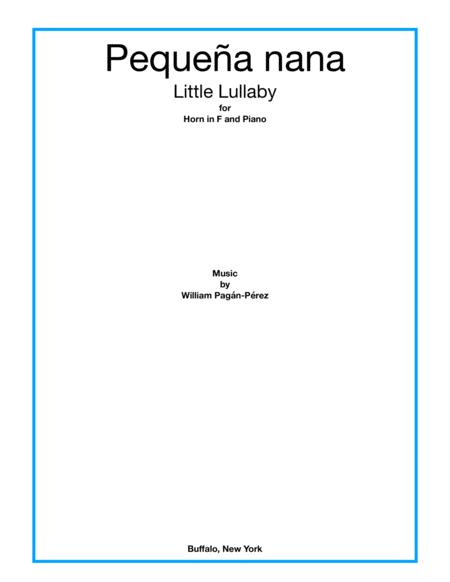 Little Lullaby Pequea Nana For Horn In F And Piano Sheet Music