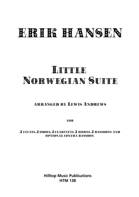 Free Sheet Music Little Norwegian Suite Arr Wind Dectet