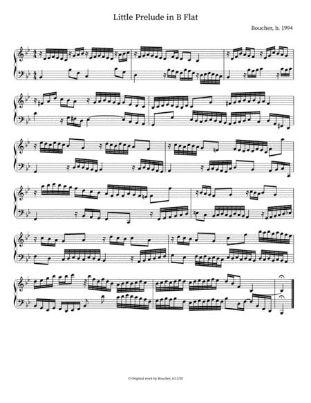 Free Sheet Music Little Prelude And Fugue In B Flat I Prelude