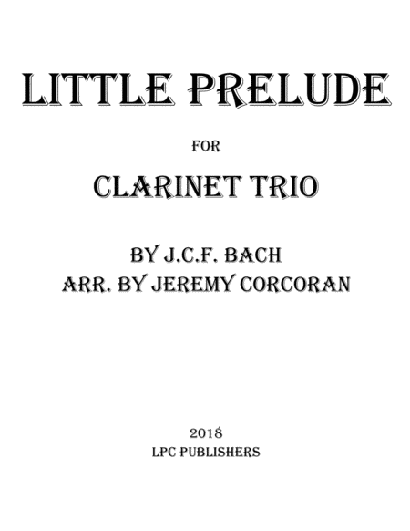 Little Prelude For Three Clarinets Sheet Music