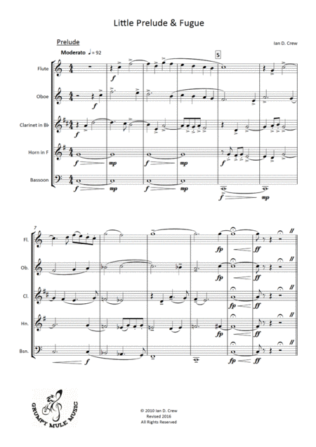 Little Prelude Fugue Sheet Music