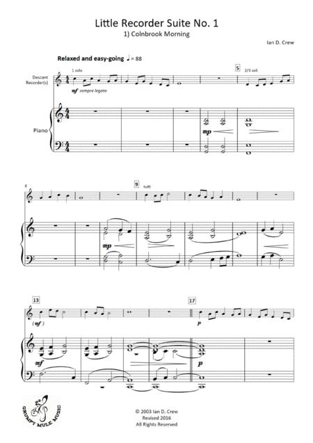 Free Sheet Music Little Recorder Suite No 1