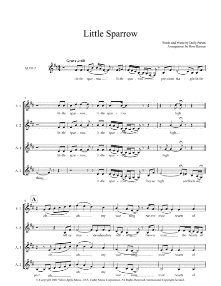 Little Sparrow A Cappella Sheet Music